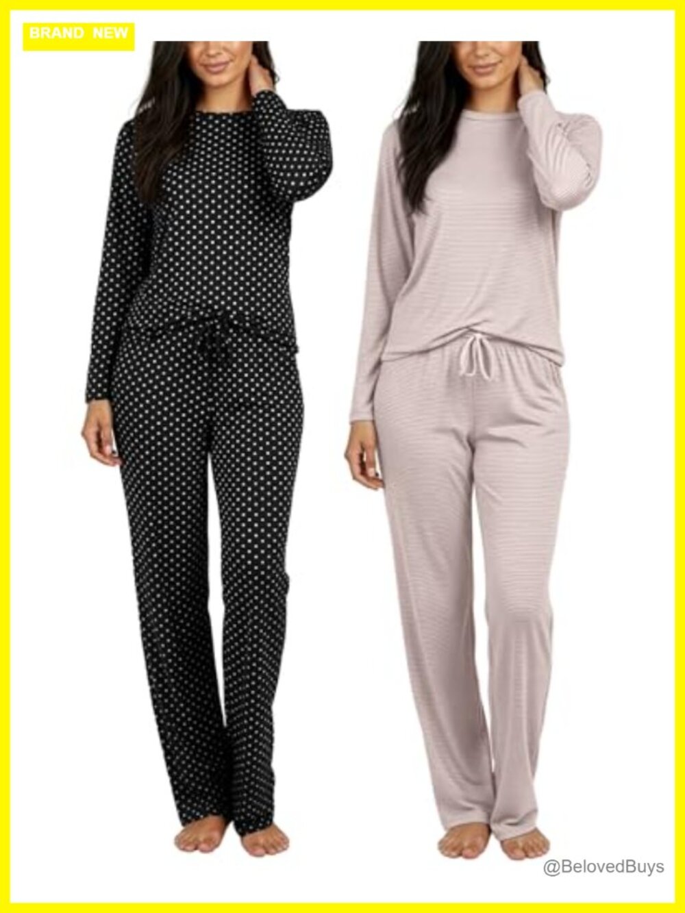 Women's 2 Pack Pajama Sets Long Sleeve Sleepwear Comfy Loungewear PJ